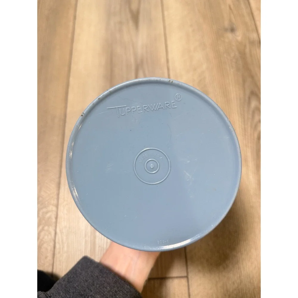 Vintage Tupperware‎ Blue Canister Base 809-6 Made in USA No Lid 6.75 Inch